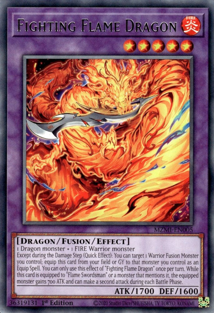 Fighting Flame Dragon [MZMI-EN005] Rare | Arkham Games and Comics