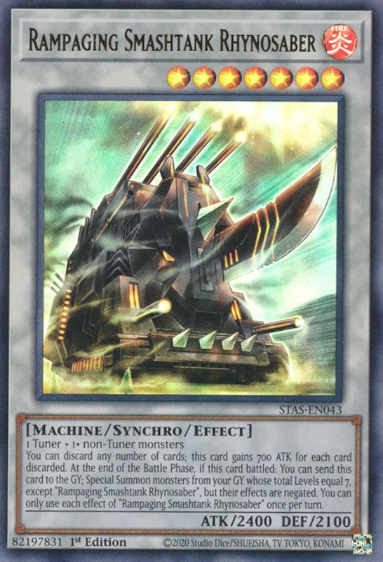 Rampaging Smashtank Rhynosaber [STAS-EN043] Ultra Rare | Arkham Games and Comics