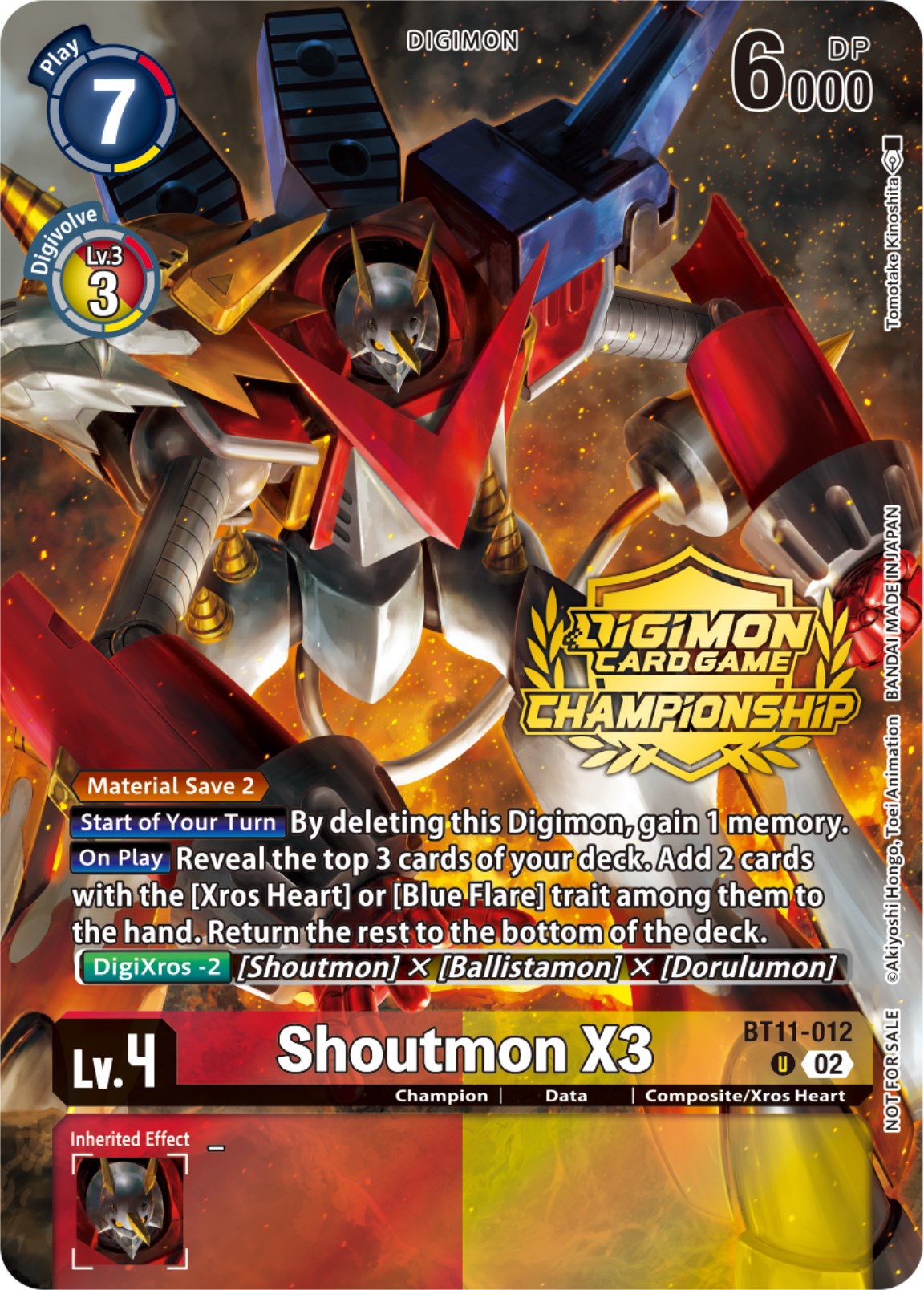 Shoutmon X3 [BT11-012] (Championship 2023 Tamers Pack) [Dimensional Phase Promos] | Arkham Games and Comics