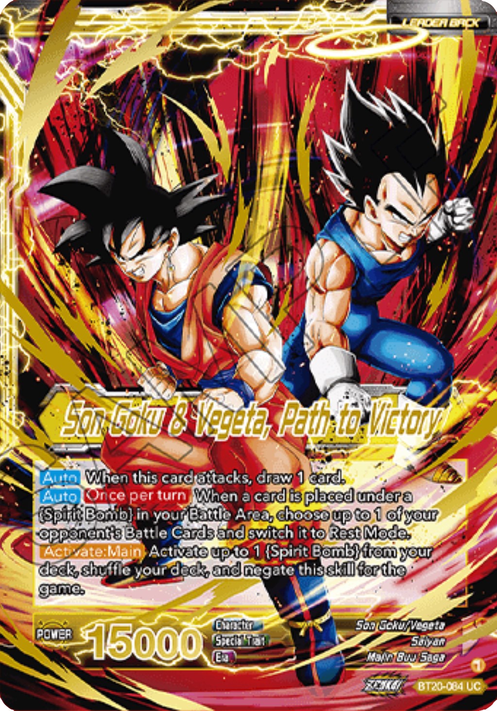 SS Vegito // Son Goku & Vegeta, Path to Victory (Giant Card) (BT20-084) [Oversized Cards] | Arkham Games and Comics