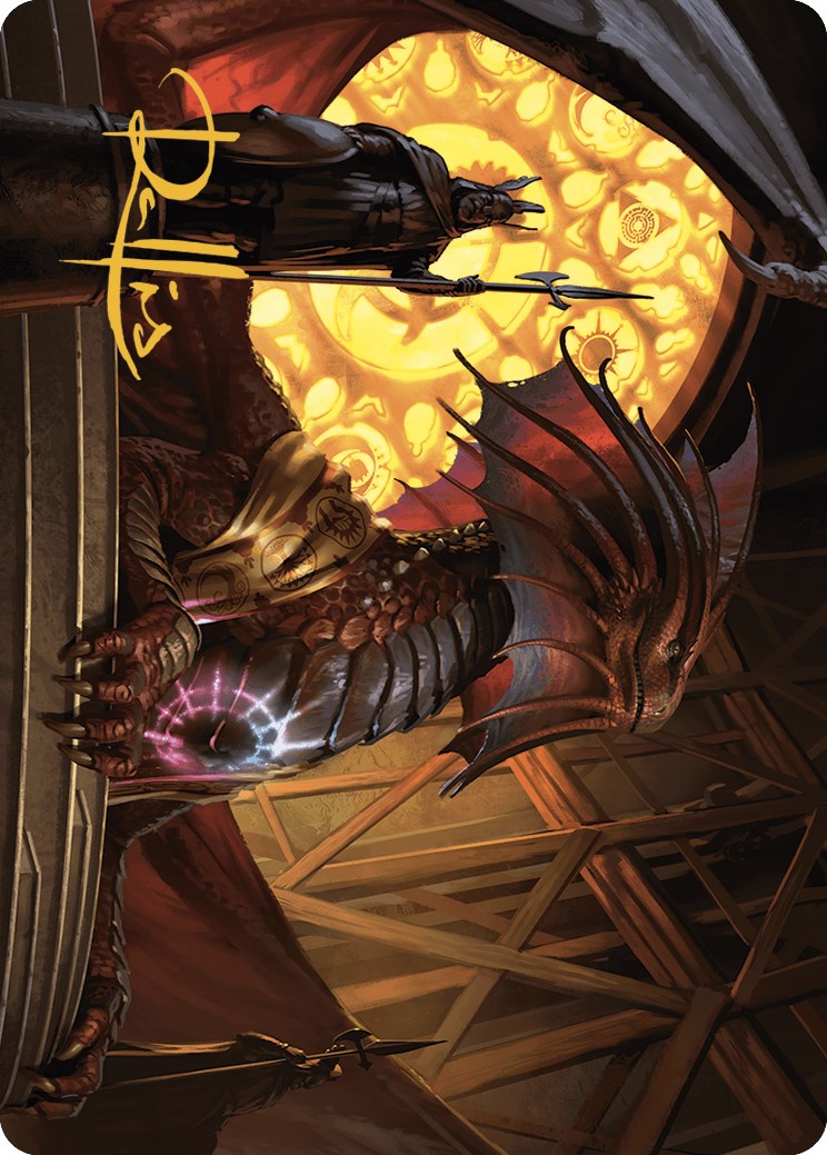 Niv-Mizzet, Guildpact Art Card (21/49) (Gold-Stamped Signature) [Murders at Karlov Manor Art Series] | Arkham Games and Comics
