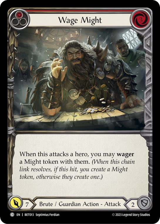 Wage Might (Red) [BET013] (Heavy Hitters Betsy Blitz Deck) | Arkham Games and Comics