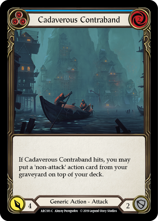 Cadaverous Contraband (Blue) [ARC181-C] (Arcane Rising)  1st Edition Rainbow Foil | Arkham Games and Comics