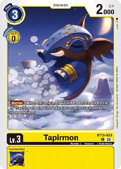 Tapirmon [BT15-033] [Exceed Apocalypse] | Arkham Games and Comics