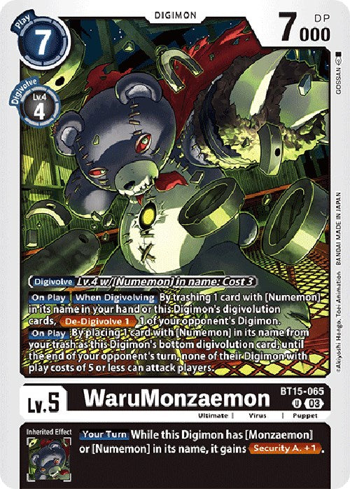 WaruMonzaemon [BT15-065] [Exceed Apocalypse] | Arkham Games and Comics