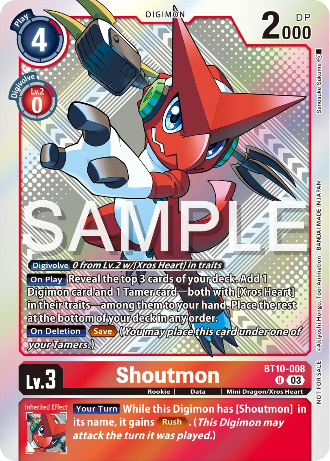 Shoutmon [BT10-008] (Exceed Apocalypse Pre-Release Winner) [Exceed Apocalypse Pre-Release Cards] | Arkham Games and Comics