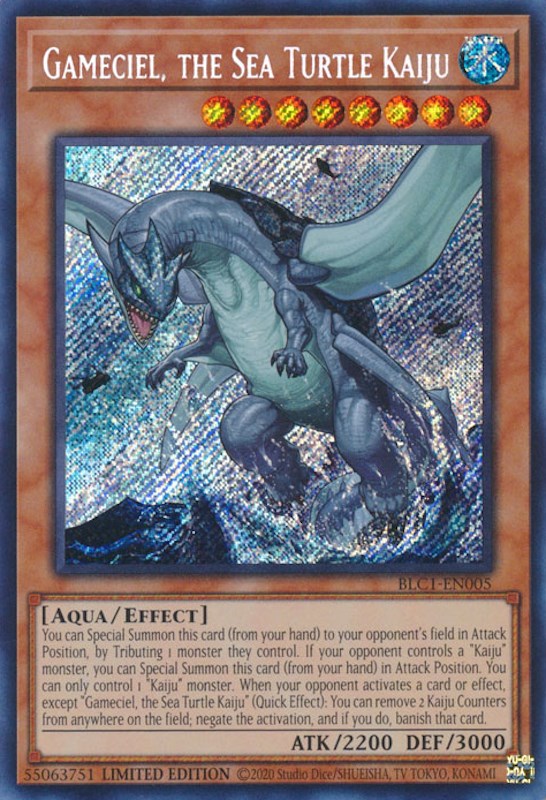 Gameciel, the Sea Turtle Kaiju [BLC1-EN005] Secret Rare | Arkham Games and Comics