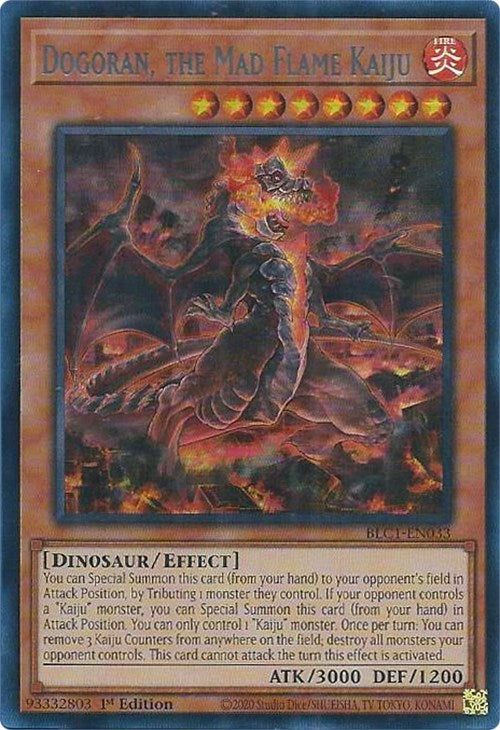 Dogoran, the Mad Flame Kaiju (Silver) [BLC1-EN033] Ultra Rare | Arkham Games and Comics