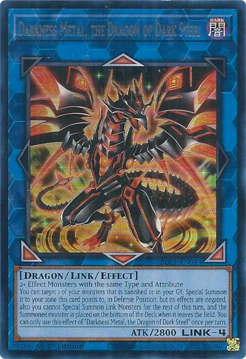 Darkness Metal, the Dragon of Dark Steel (Silver) [BLC1-EN044] Ultra Rare | Arkham Games and Comics