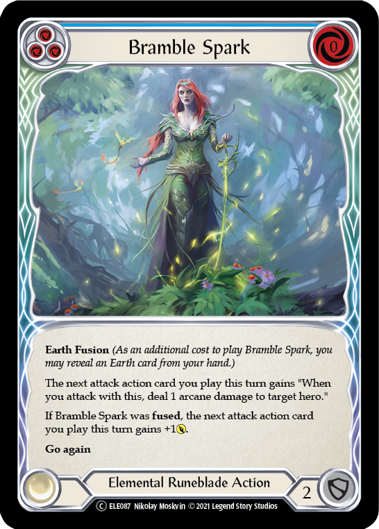 Bramble Spark (Blue) [U-ELE087] (Tales of Aria Unlimited)  Unlimited Rainbow Foil | Arkham Games and Comics