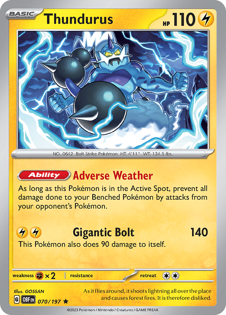 Thundurus (070/197) [Scarlet & Violet: Obsidian Flames] | Arkham Games and Comics