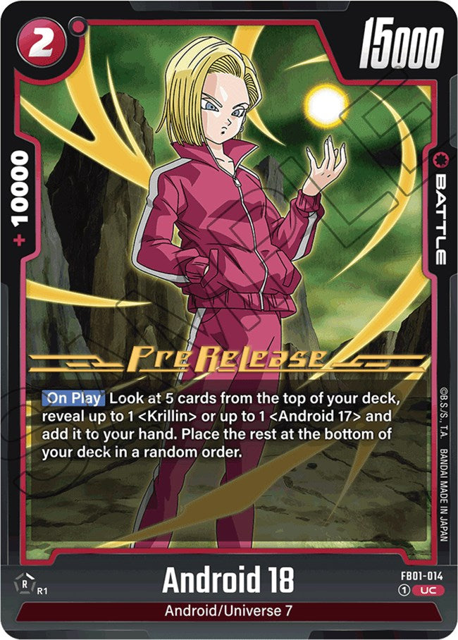 Android 18 (FB01-014) [Awakened Pulse Pre-Release Cards] | Arkham Games and Comics