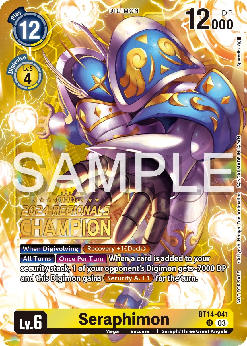 Seraphimon [BT14-041] (2024 Regionals Champion) [Blast Ace Promos] | Arkham Games and Comics