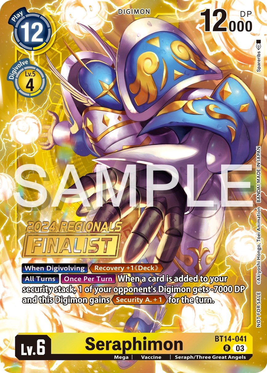 Seraphimon [BT14-041] (2024 Regionals Finalist) [Blast Ace Promos] | Arkham Games and Comics