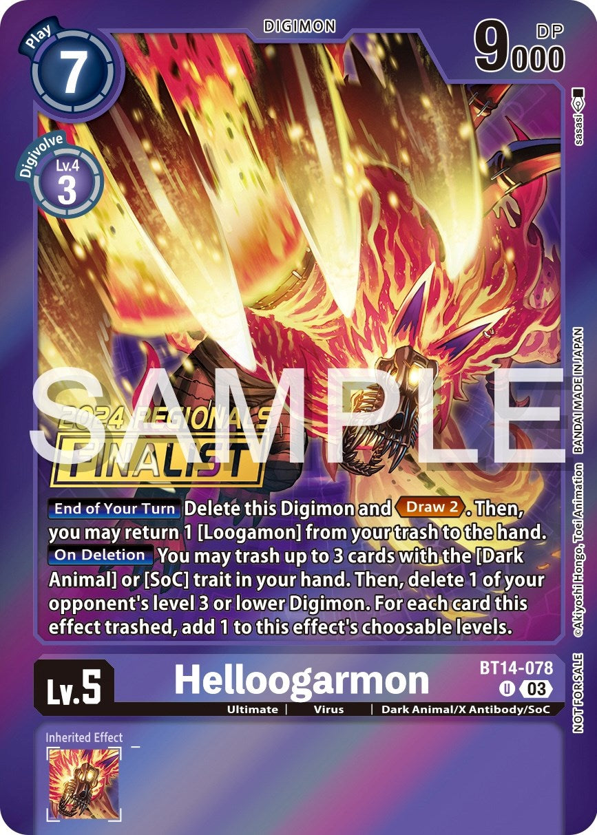 Helloogarmon [BT14-078] (2024 Regionals Finalist) [Blast Ace Promos] | Arkham Games and Comics