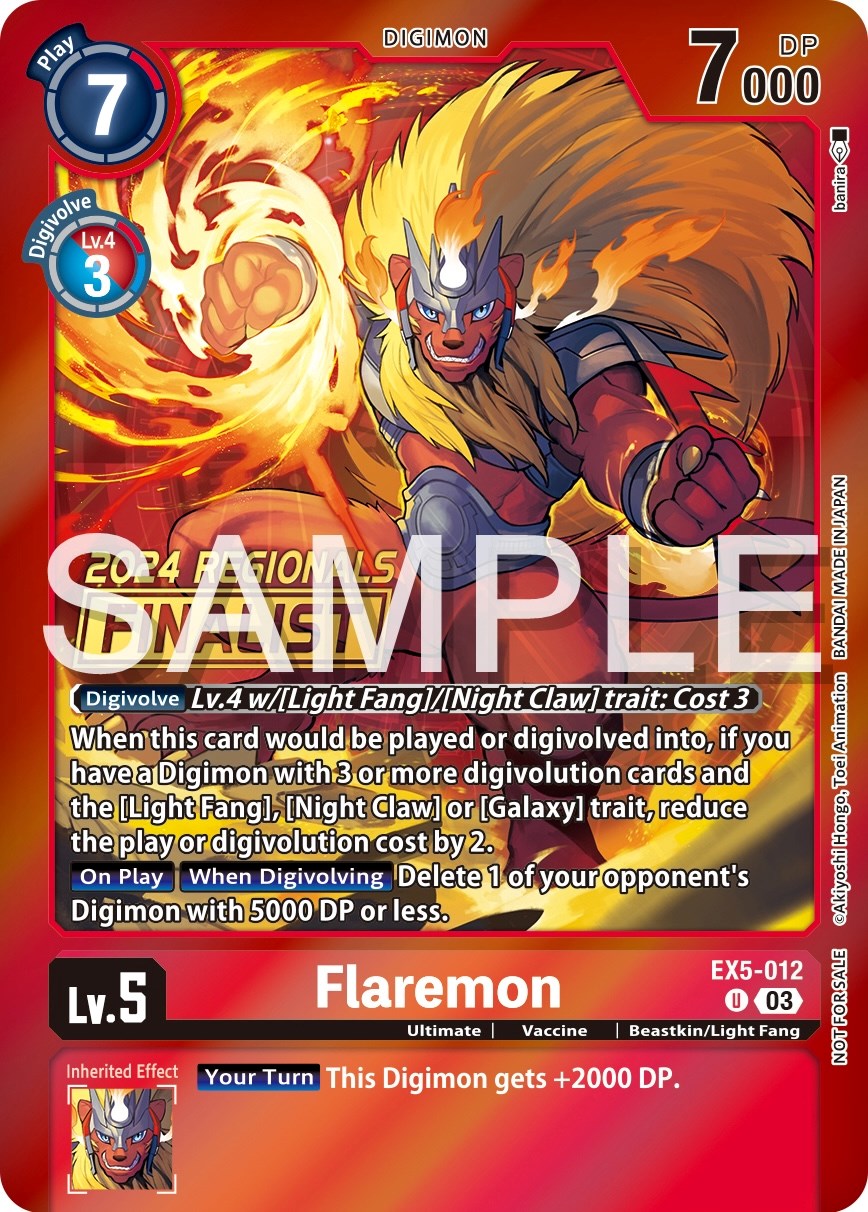 Flaremon [EX5-012] (2024 Regionals Finalist) [Animal Colosseum Promos] | Arkham Games and Comics