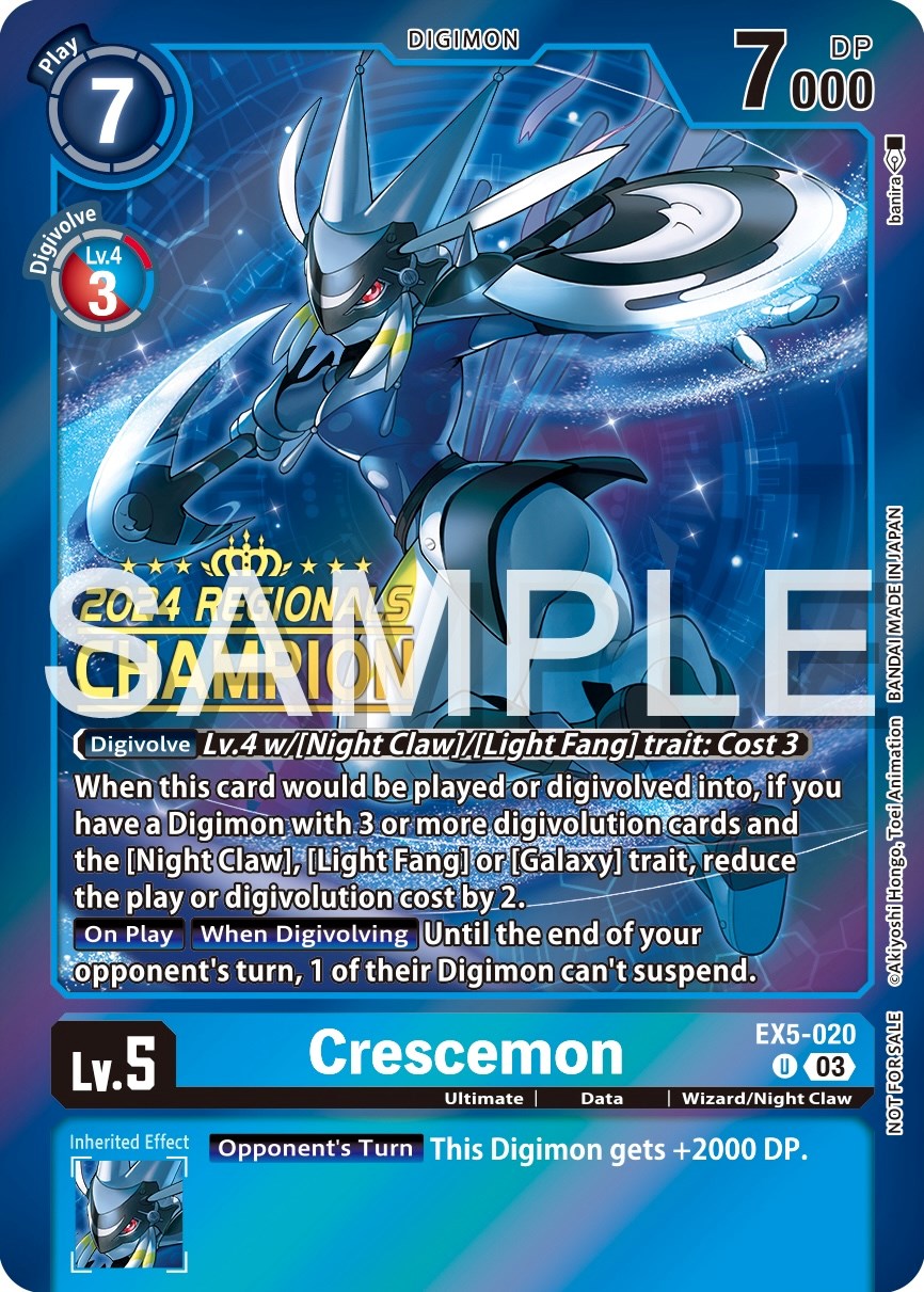 Crescemon [EX5-020] (2024 Regionals Champion) [Animal Colosseum Promos] | Arkham Games and Comics