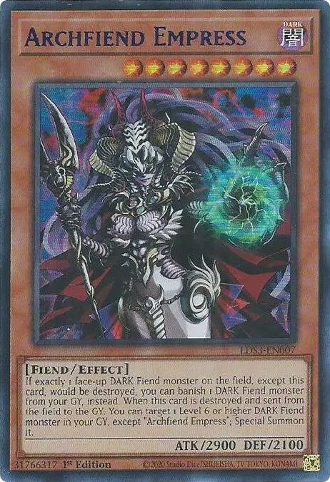 Archfiend Empress (Blue) [LDS3-EN007] Ultra Rare | Arkham Games and Comics