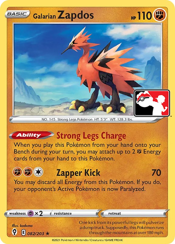Galarian Zapdos (082/203) [Prize Pack Series One] | Arkham Games and Comics