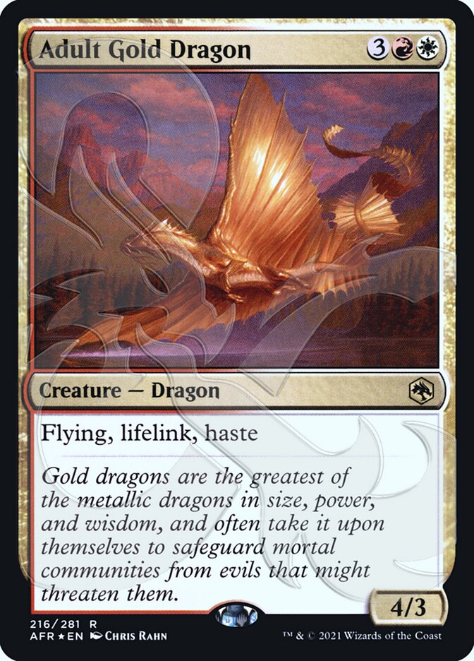 Adult Gold Dragon (Ampersand Promo) [Dungeons & Dragons: Adventures in the Forgotten Realms Promos] | Arkham Games and Comics
