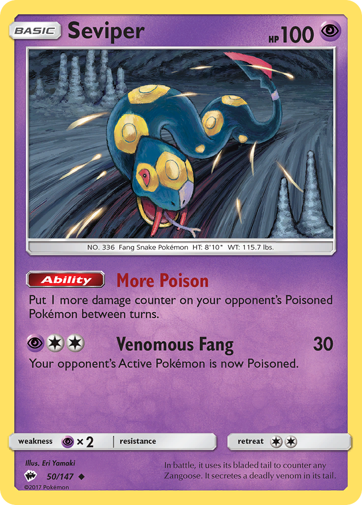 Seviper (50/147) [Sun & Moon: Burning Shadows] | Arkham Games and Comics