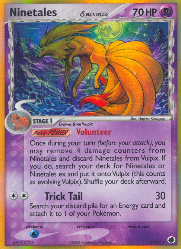 Ninetales (8/101) (Delta Species) [EX: Dragon Frontiers] | Arkham Games and Comics