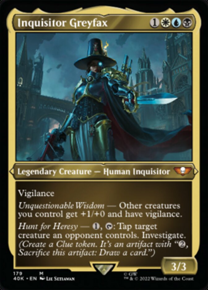 Inquisitor Greyfax (Display Commander) (Surge Foil) [Universes Beyond: Warhammer 40,000] | Arkham Games and Comics