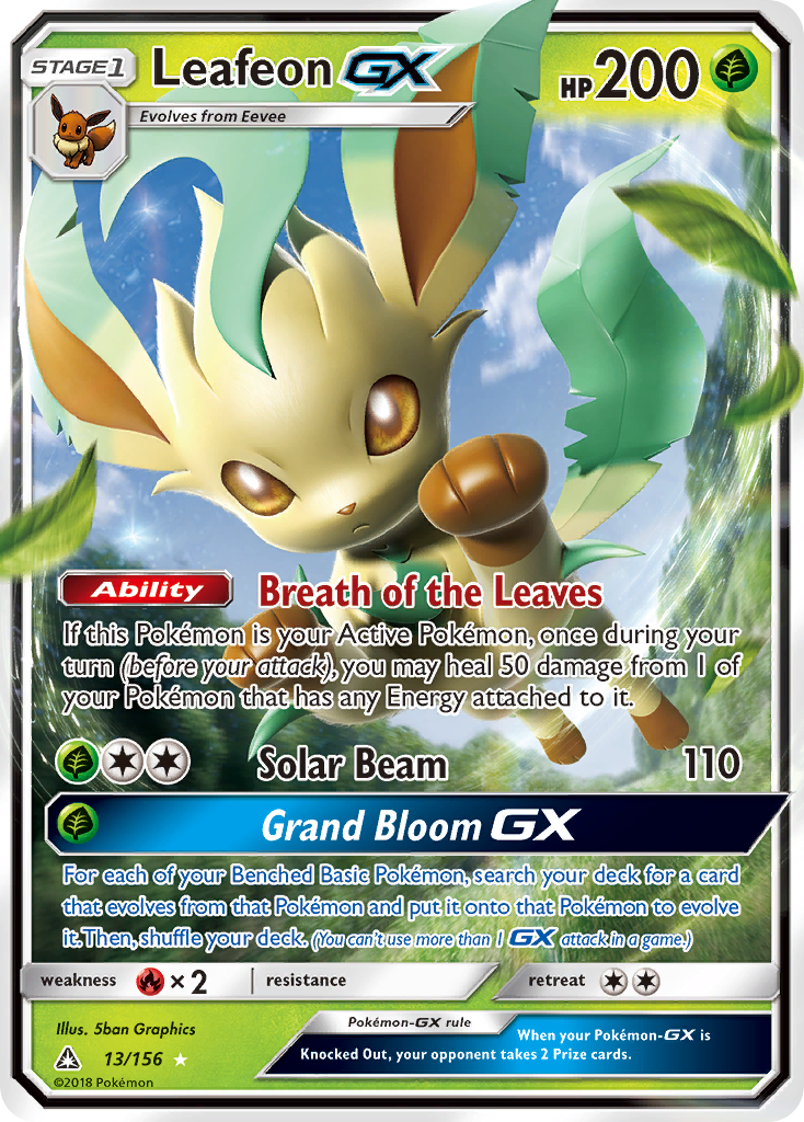 Leafeon GX (13/156) [Sun & Moon: Ultra Prism] | Arkham Games and Comics