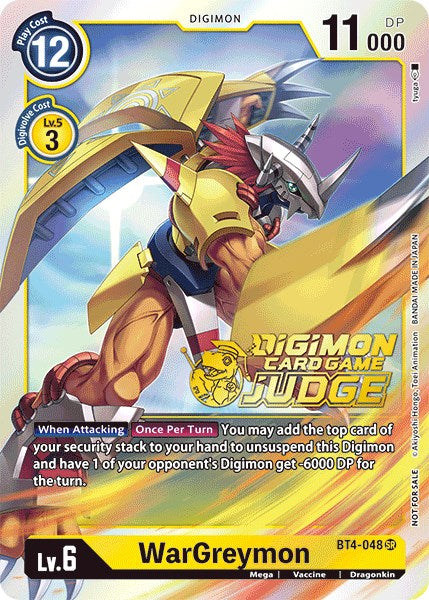 WarGreymon [BT4-048] (Judge Pack 1) [Great Legend Promos] | Arkham Games and Comics