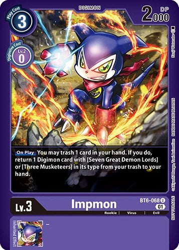 Impmon [BT6-068] (April 2023 Beelzemon Special) [Starter Deck: Beelzemon Advanced Deck Set Pre-Release Cards] | Arkham Games and Comics