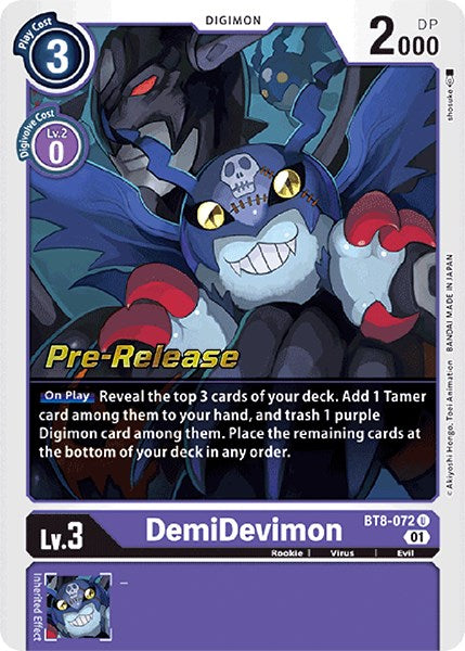 DemiDevimon [BT8-072] [New Awakening Pre-Release Cards] | Arkham Games and Comics