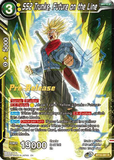 SS2 Trunks, Future on the Line (BT16-081) [Realm of the Gods Prerelease Promos] | Arkham Games and Comics