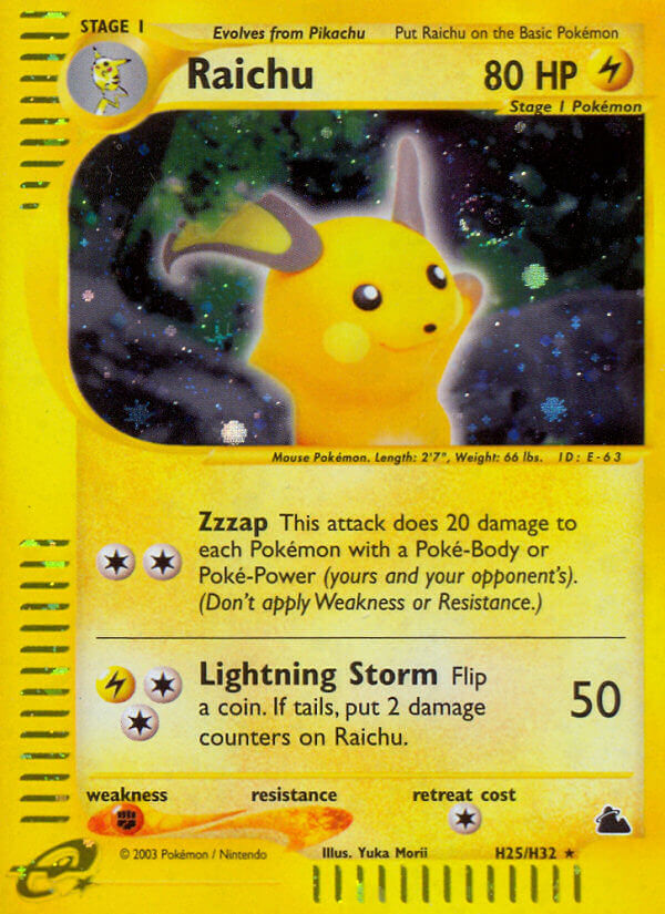 Raichu (H25/H32) [Skyridge] | Arkham Games and Comics