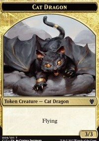 Cat Dragon (009) // Dragon (006) Double-sided Token [Commander 2017 Tokens] | Arkham Games and Comics