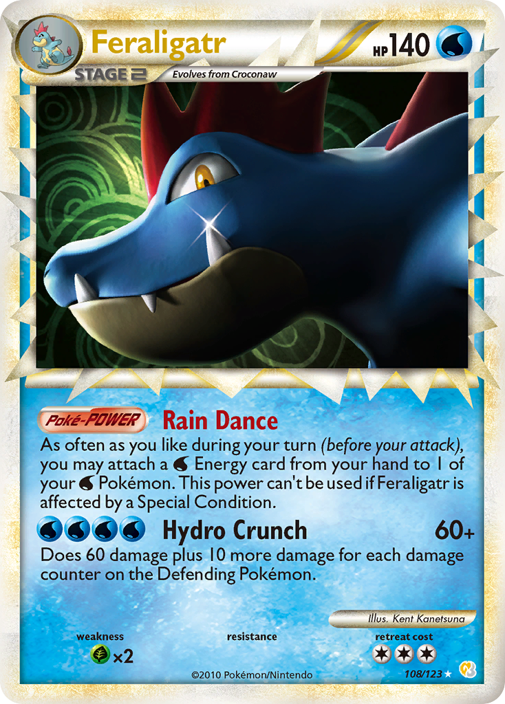 Feraligatr (108/123) [HeartGold & SoulSilver: Base Set] | Arkham Games and Comics