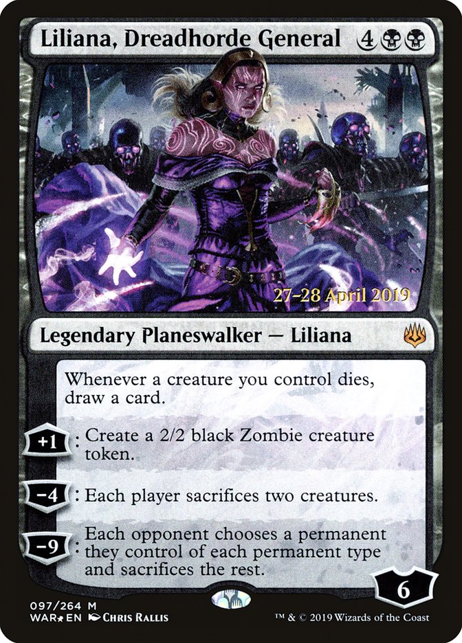 Liliana, Dreadhorde General  [War of the Spark Prerelease Promos] | Arkham Games and Comics