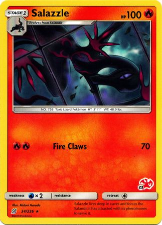 Salazzle (34/236) (Charizard Stamp #23) [Battle Academy 2020] | Arkham Games and Comics