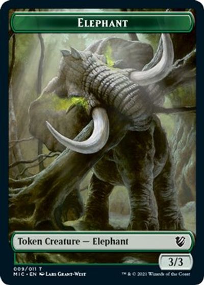 Elephant // Spirit Double-sided Token [Innistrad: Midnight Hunt Commander] | Arkham Games and Comics