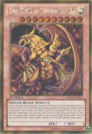 The Winged Dragon of Ra [PGLD-EN031] Gold Secret Rare | Arkham Games and Comics