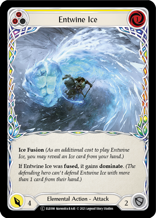 Entwine Ice (Yellow) [U-ELE098] (Tales of Aria Unlimited)  Unlimited Rainbow Foil | Arkham Games and Comics