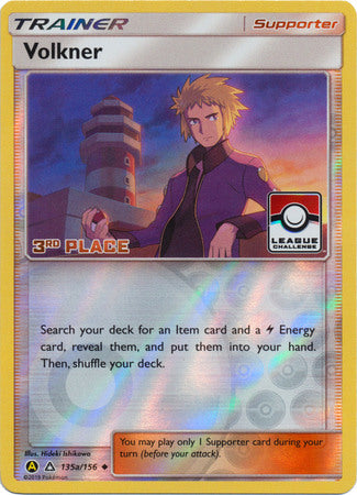 Volkner (135a/156) (League Challenge 3rd Place) [Sun & Moon: Ultra Prism] | Arkham Games and Comics