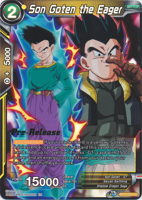 Son Goten the Eager (BT10-102) [Rise of the Unison Warrior Prerelease Promos] | Arkham Games and Comics