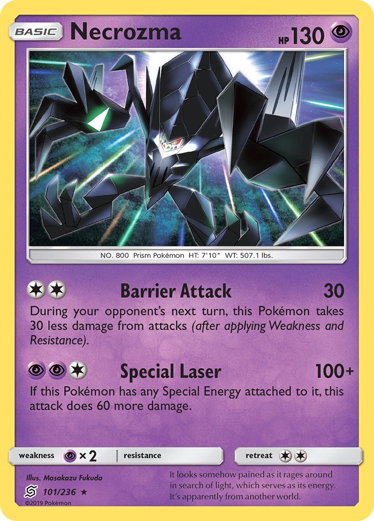 Necrozma (101/236) (Cracked Ice Holo) (Theme Deck Exclusive) [Sun & Moon: Unified Minds] | Arkham Games and Comics