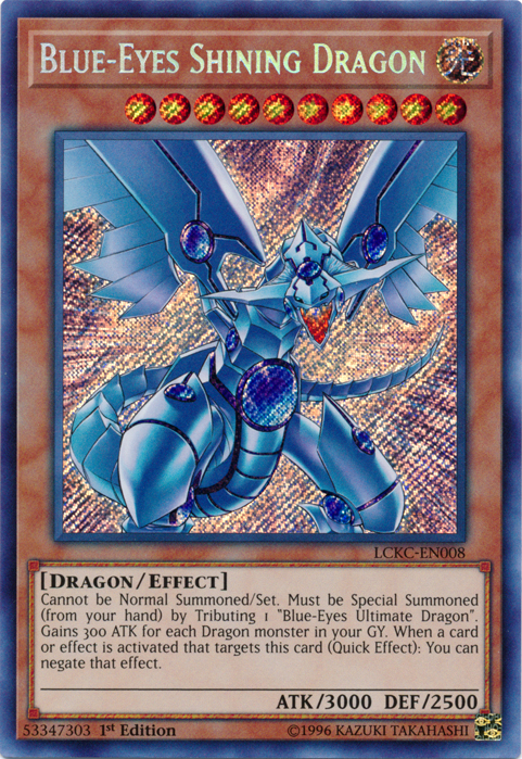 Blue-Eyes Shining Dragon [LCKC-EN008] Secret Rare | Arkham Games and Comics