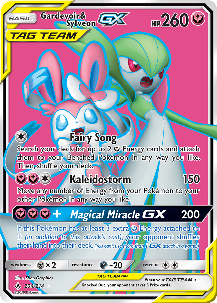 Gardevoir & Sylveon GX (204/214) [Sun & Moon: Unbroken Bonds] | Arkham Games and Comics