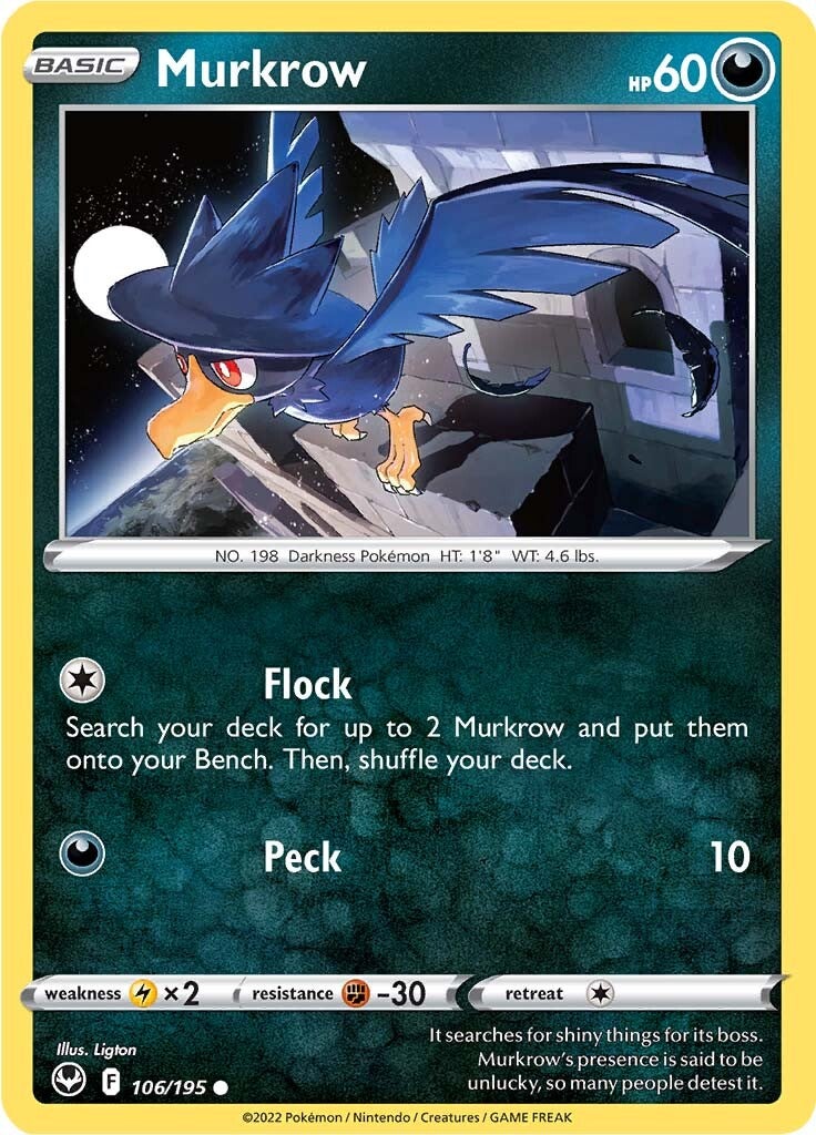 Murkrow (106/195) [Sword & Shield: Silver Tempest] | Arkham Games and Comics