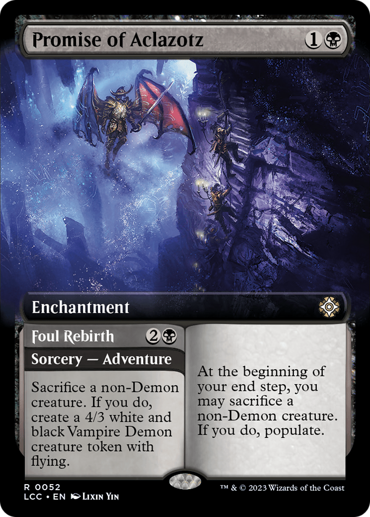 Promise of Aclazotz // Foul Rebirth (Extended Art) [The Lost Caverns of Ixalan Commander] | Arkham Games and Comics
