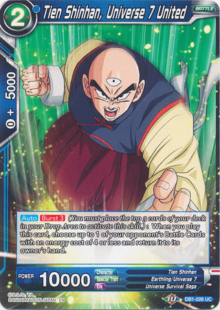 Tien Shinhan, Universe 7 United (DB1-026) [Dragon Brawl] | Arkham Games and Comics