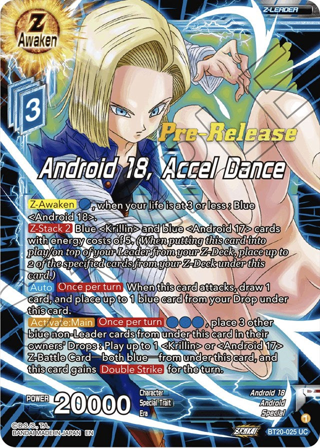 Android 18, Accel Dance (BT20-025) [Power Absorbed Prerelease Promos] | Arkham Games and Comics