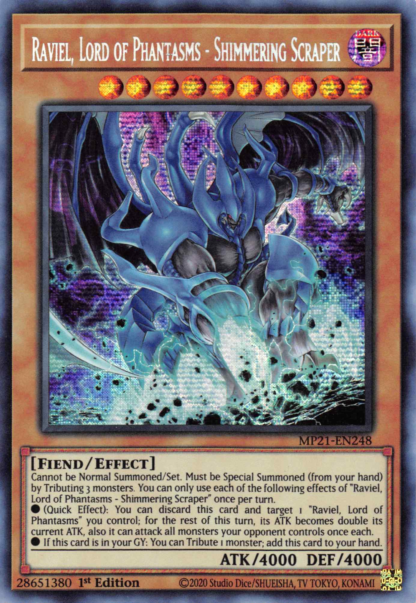 Raviel, Lord of Phantasms - Shimmering Scraper [MP21-EN248] Prismatic Secret Rare | Arkham Games and Comics